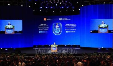 Tổng Thư ký Liên hợp quốc António Guterres phát biểu tại Phiên khai mạc cấp cao Lễ mở ký Công ước Hà Nội,  ngày 27/10/2025. Ảnh: Tuấn Anh/TTXVN