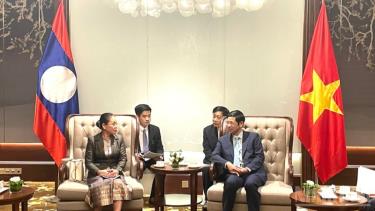 Thứ trưởng Văn hóa, Thể thao và Du lịch Hồ An Phong tiếp Thứ trưởng Bộ Văn hóa và Du lịch Lào Darany Phommavongsa.