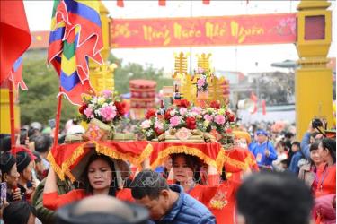 Lễ hội Tiên Công hay còn có tên gọi khác là lễ “rước người”, là một lễ hội độc đáo và được người dân các xã, phường của vùng đảo Hà Nam (Quảng Ninh) duy trì tổ chức với quy mô khá lớn trên địa bàn. Ảnh: Thanh Vân/TTXVN