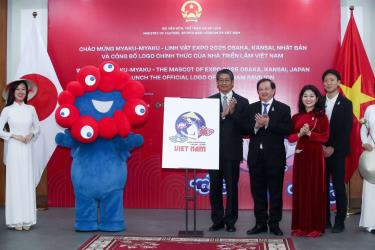 Logo chính thức của Nhà Triển lãm Việt Nam và linh vật của Triển lãm thế giới EXPO 2025 Osaka, Kansai. Ảnh: CTV