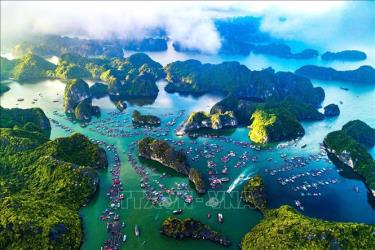Quần đảo Cát Bà nhìn từ trên cao. Ảnh tư liệu: TTXVN